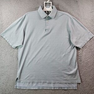 Byron Nelson Eleven Straight Polo Shirt Men XL Short Sleeve Geometric Blue White